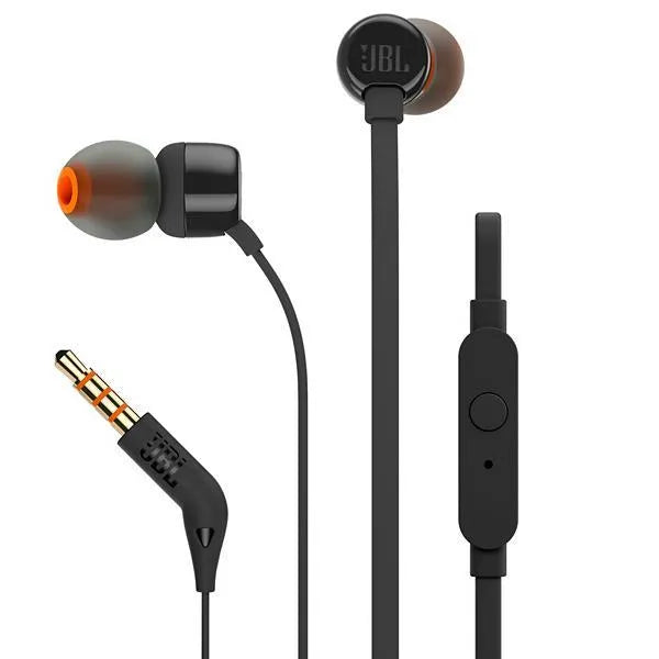 Fone de Ouvido JBL TUNE110 branco com microfone e cabo de 1.1 metros.