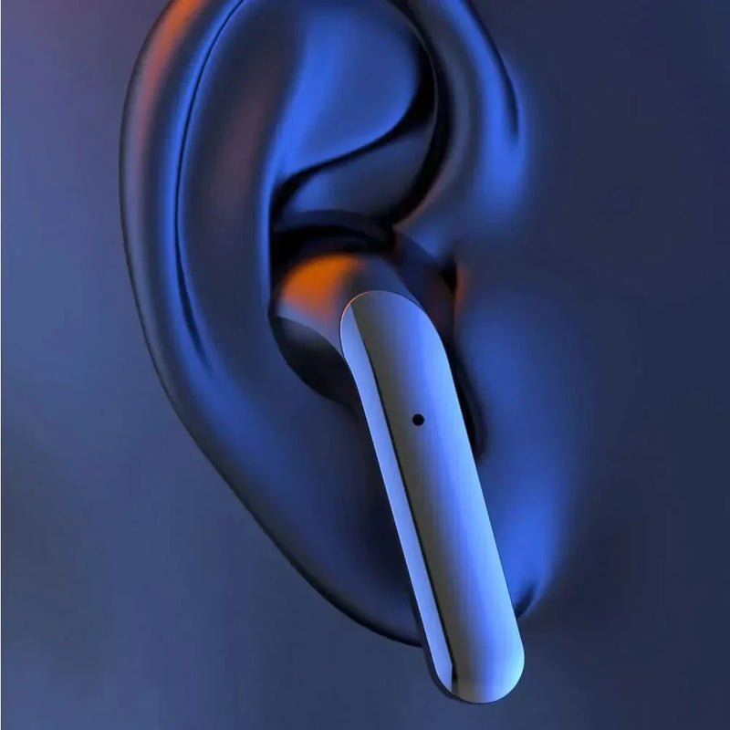 Fones de Ouvido AirSync 7 Bluetooth 5.3 com design ergonômico em orelha, som imersivo.